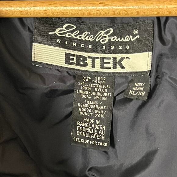 Eddie Bauer Ebtek Forest Green & Black Goose Down Insulated Vest Size XL - Picture 3 of 6